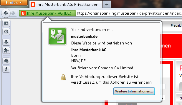 EV Zertifikate Details